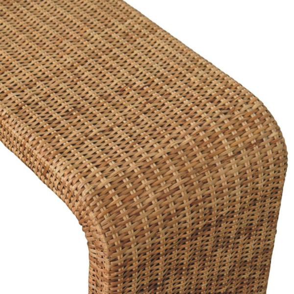 Artisan Furniture Solid Wood Rattan Weave Bench