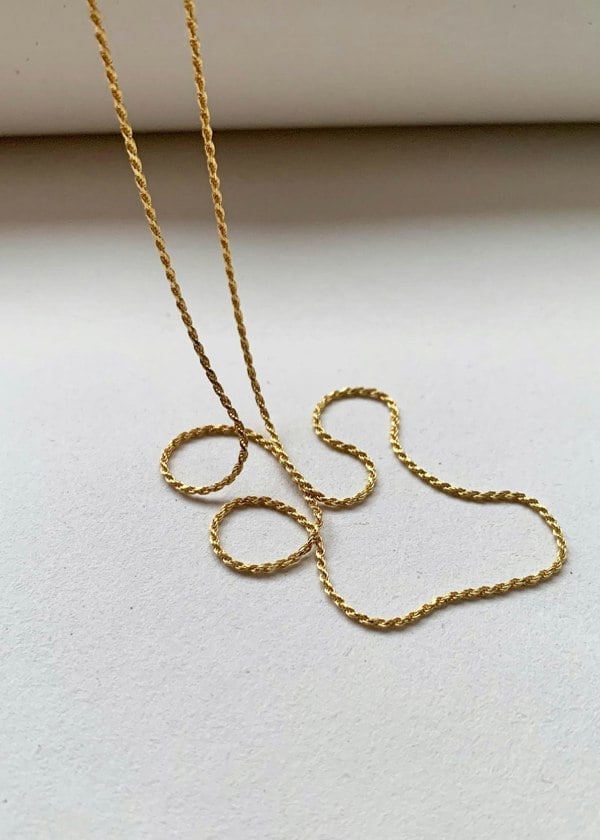 Sterling Silver Rope Chain Necklace - Spero London