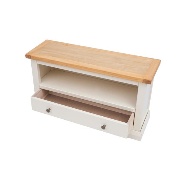 Cabinet Bits Castelli Off White 1 Drawer TV Cabinet Brass Knob