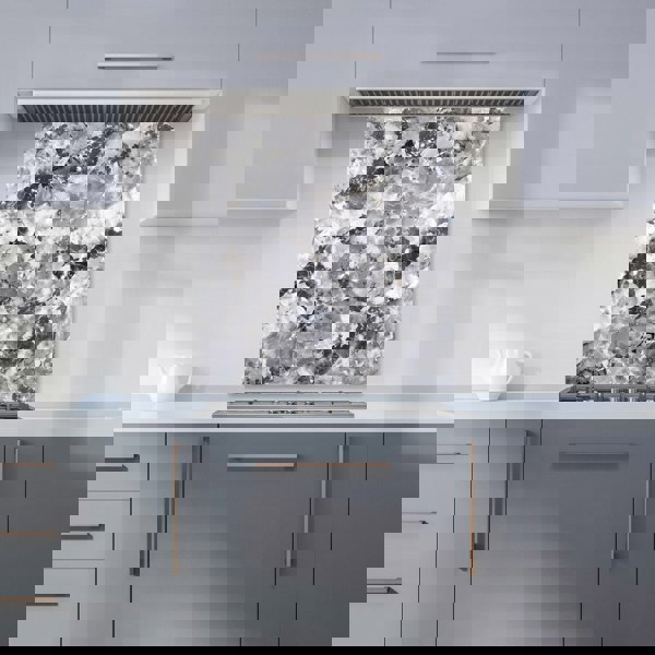 Warren Reed - Designer Silver And Black Quartz Effect Kitchen Splashback