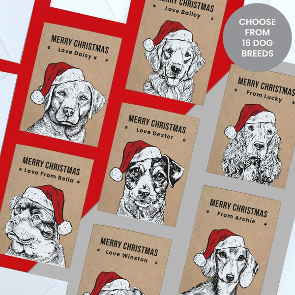 Personalised Memento Company Personalised Dog Breed Christmas Card