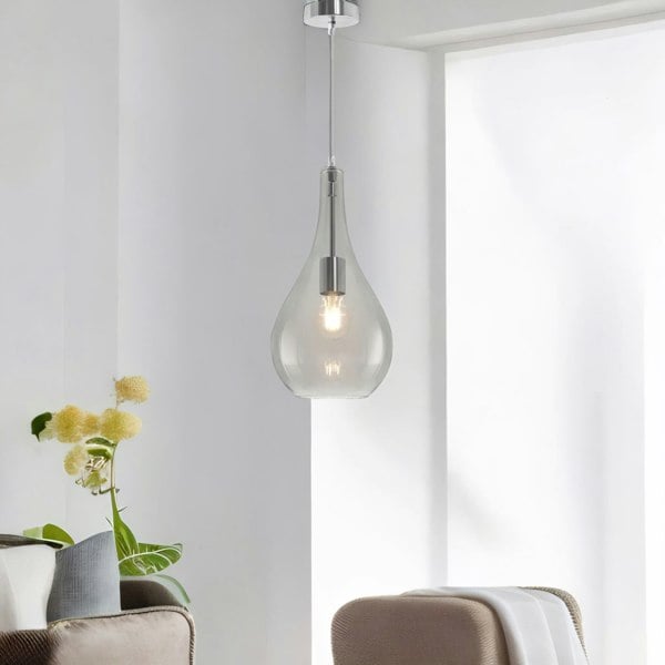 Rafaelo Mobilia Teardrop Smoked Light Shade Ceiling Pendant Grey