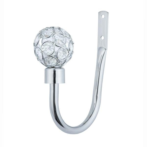 A.Unique Home Beaded Gem Metal Extendable Curtain Pole with Rings and Fittings, In a Variety of Colours and Sizes (25/28mm)