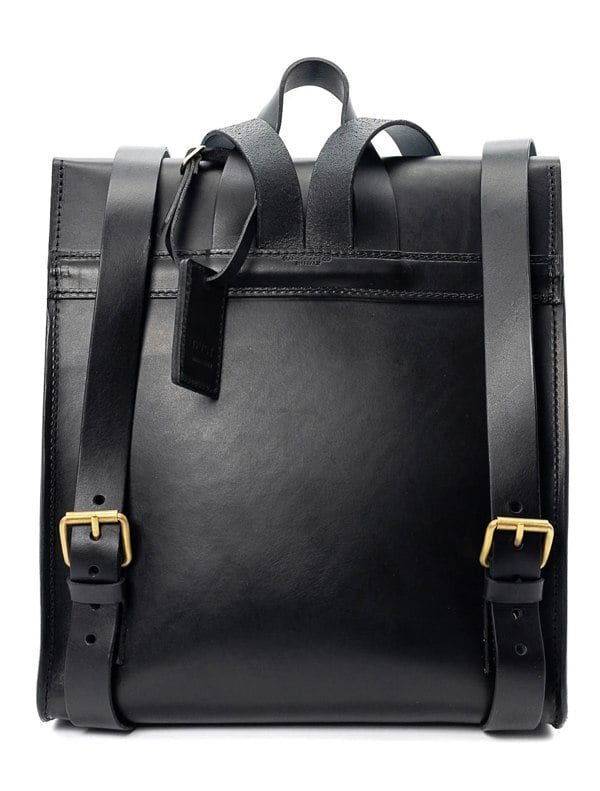 Leather Backpack in Cuoio Black Artist Collection