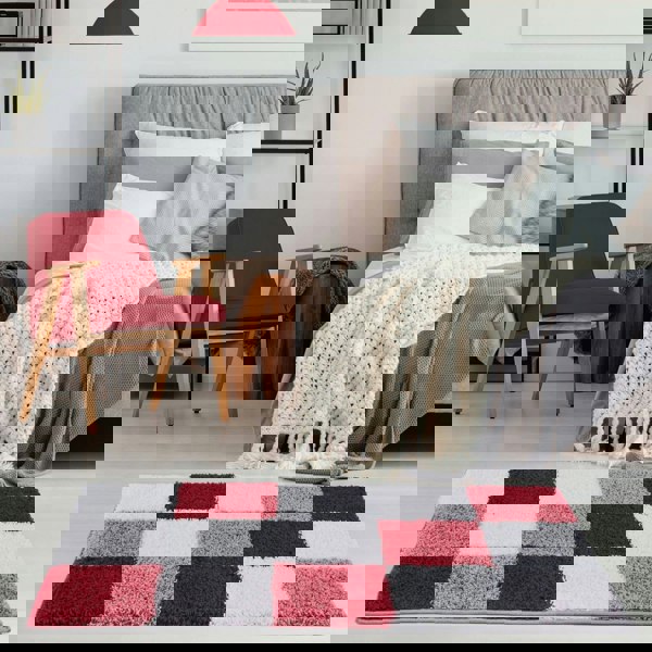 Myshaggy Geometric Red Rug