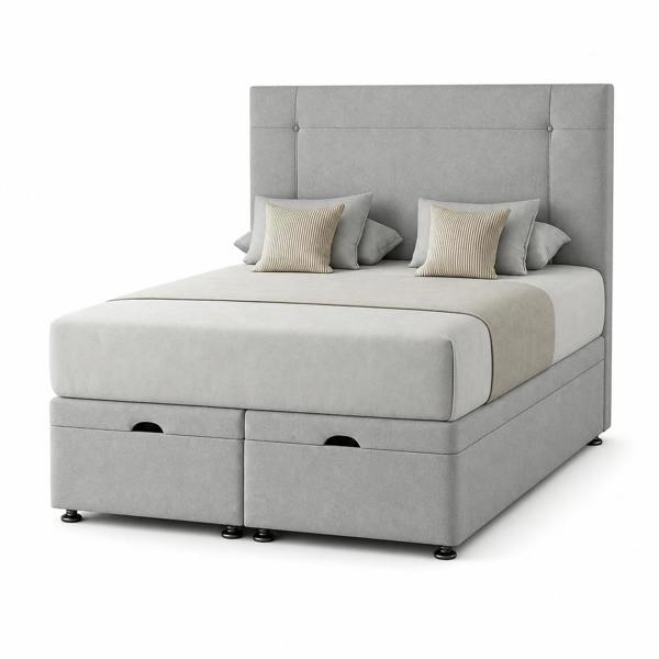 Great British Beds Dingley Ottoman Divan Bed - Silver Plush