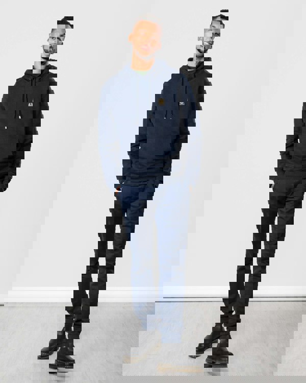 Belstaff Mens Pullover Logo Patch Hoodie - Dark Ink