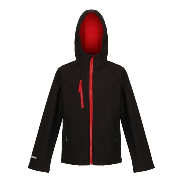 Regatta Boy's Ablaze 3 Layer Soft Shell Jacket - Black/Classic Red