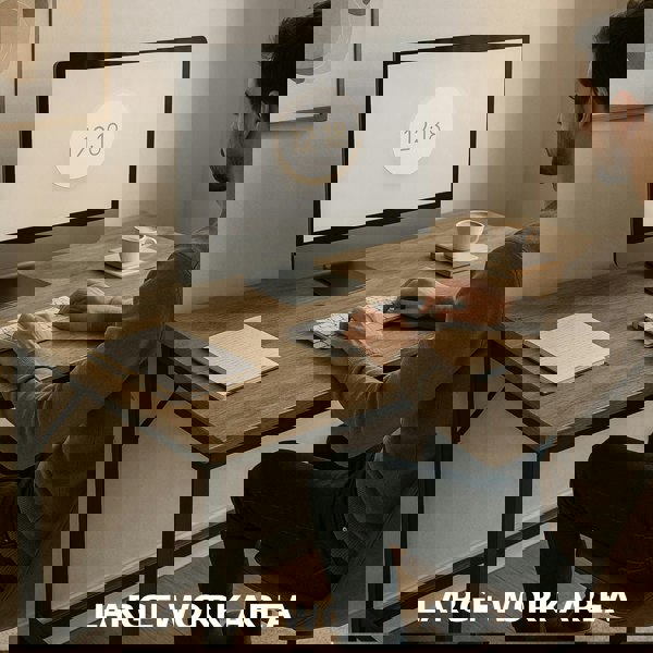 Storvo Industrial Large 120CM Wide Computer Desk For Home Office Workstation