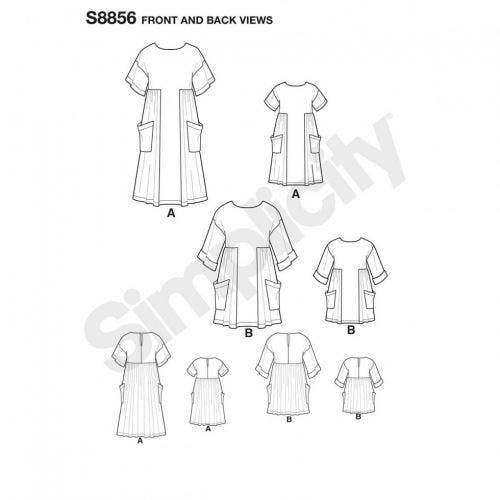 Simplicity Sewing Pattern 8856, Dresses for Women, Kids, A (3 - 8 /XS-XL) - Easy