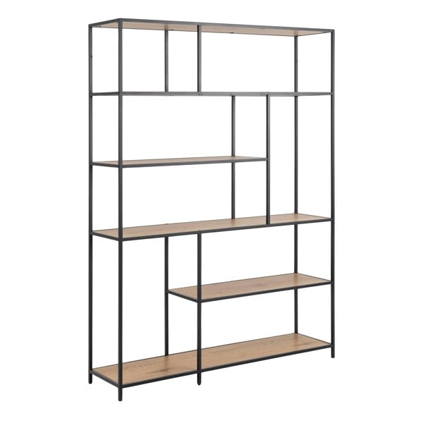 Furniture To Go Seaford  Bookcase 5 Shelves in Black and Oak