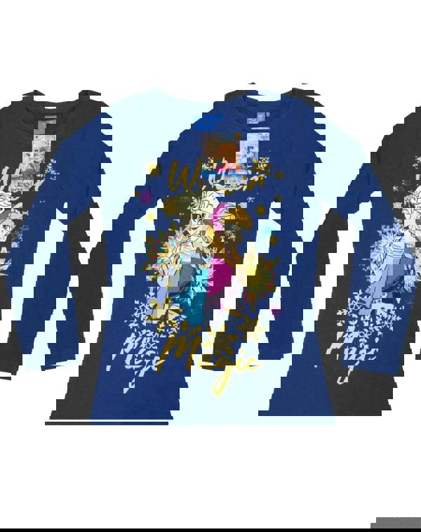 Disney Girls Blue Anna, Elsa Long Sleeved T-Shirt