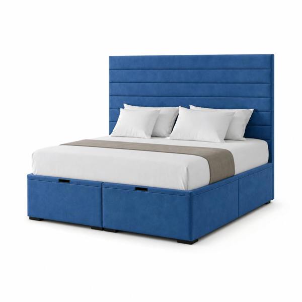 Great British Beds Karina Divan Ottoman Bed - Blue Plush