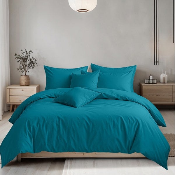 Snug City Plain Dyed Easy Care Polycotton Duvet Cover And Pillowcase/s Set Bed Linen