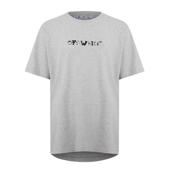 Off-White Faces Over Logo Over Skate Fit Grey T-Shirt S