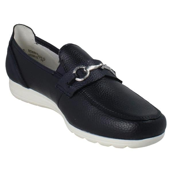 Rieker Womens Casual Flat Loafer Style Slip On Shoes With Chain Detailing L9355