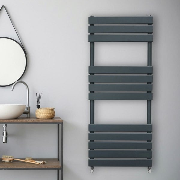 Monstershop Flat Panel Towel Radiator – 1200mm x 450mm – Anthracite Grey