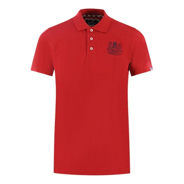 Aquascutum Branded Sleeve Polo Shirt - Red