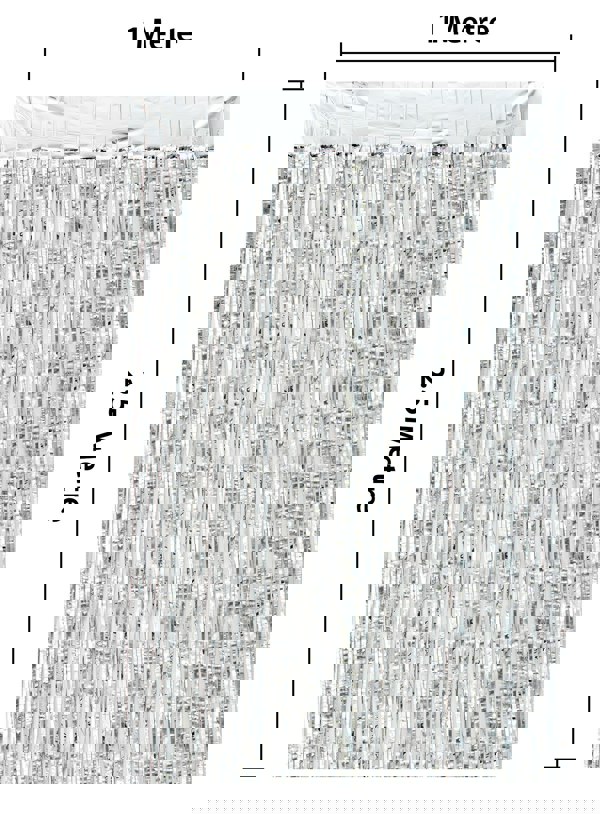 Cheetah Metallic Tinsel Curtain, 2.5M x 1M Silver