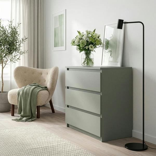 Edmore 3 Drawer Chest in Sage Green