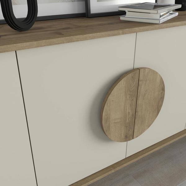 Decortie Gora Particleboard 4 Door Sideboard with Metal Legs (W) 180cm