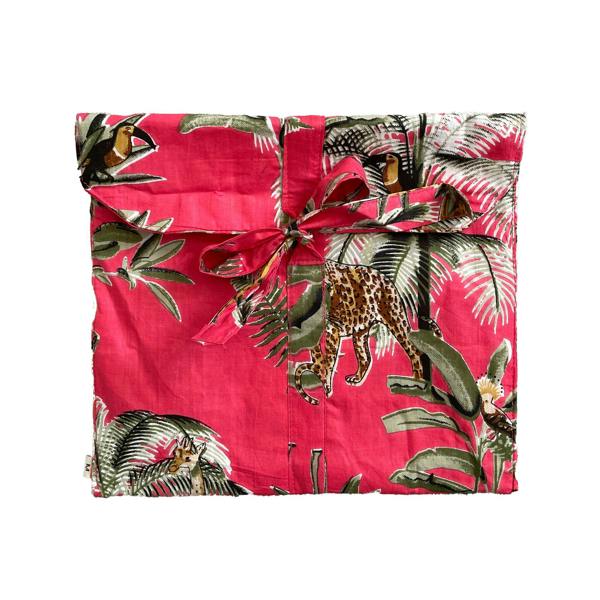 Hayley & Co Giraffe Print 100% Cotton Long Pyjama Set in Pink
