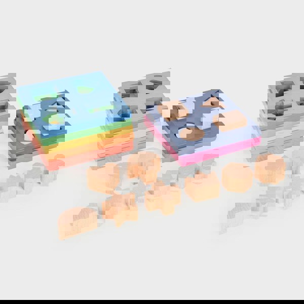 tickit Rainbow Wooden Shape Stacker