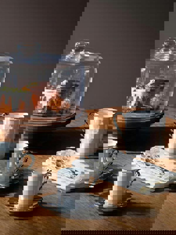 LSA Palazzo 100ml Porcelain Coffee Cup and Saucer Pearl Platinum