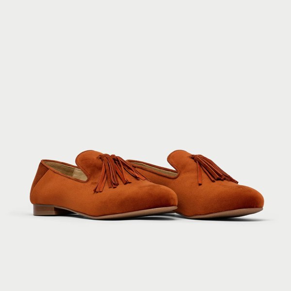 Calla Freya Shoes - Burnt Orange Velvet