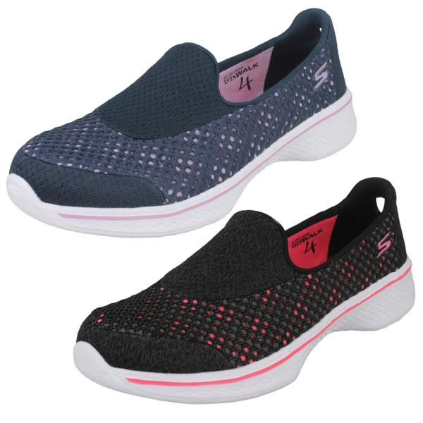 Skechers Girls Skechers Flats With Mesh Detail Go Walk 4 Kindle 81118