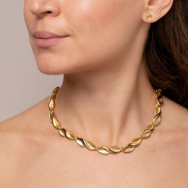 Gold Trip Vintage Textured Statement Collar Necklace