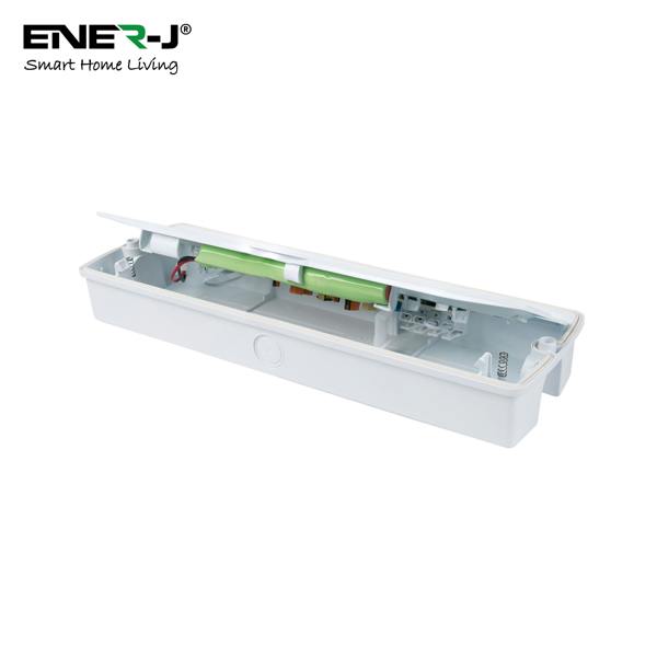 ENER-J 3W LED Emergency Bulkhead Fitting Maintained or Non-Maintained Exit Sign Light IP65 Waterproof
