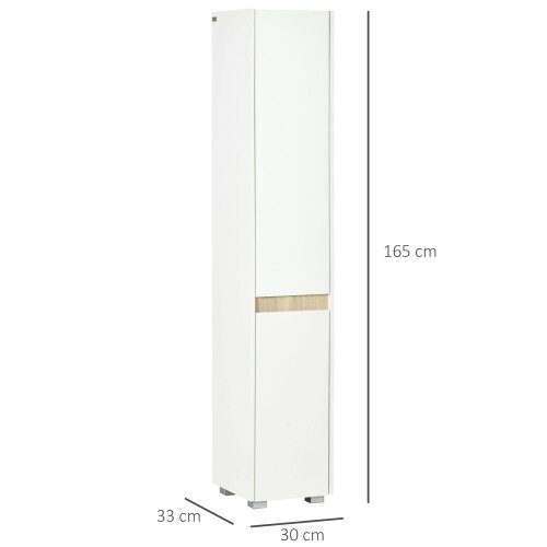 Wyld Haus Moka Tall Freestanding Bathroom Cabinet With 5 Tier Adjustable Shelving White