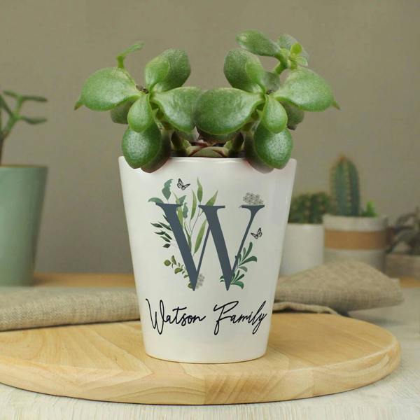 Personalised Botanical Plant Pot - alternative angle