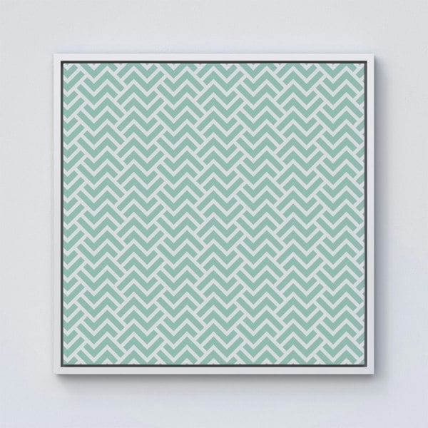 Warren Reed Green Geometric Pattern Framed Canvas