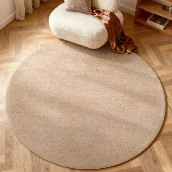 Fine Boucle Wool Rug Knots Beige, textured design, heat insulting, sound-absorbing rug.