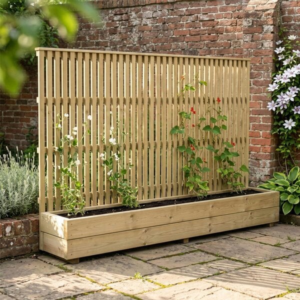 Premier Garden Supplies Tuscany Fence Panel Topper Garden Trellis 6ft x 1-4ft Vertical Decorative Flat Top Fencing Wall-Mount Privacy Screen - Wood - 3, 4 or 5 - 5 Pack Height: 4ft x Width: 6ft (182.8cm) x 5 Pack