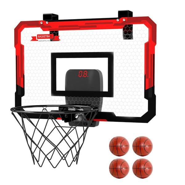Dekko Mini Basketball Hoop Door Indoor Game with Led & 4 Balls Automatic Scoring
