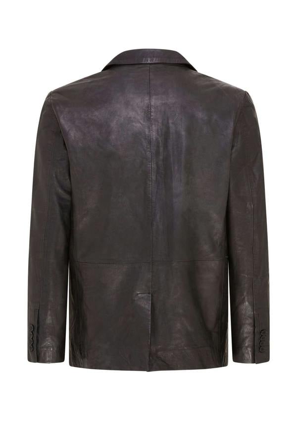 Infinity Leather Mens Slim Leather Italian Blazer Jacket-Somero