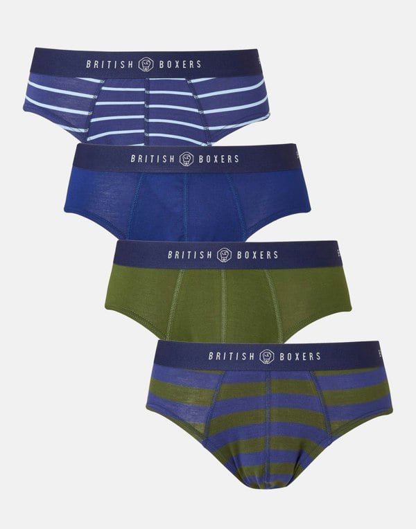 Multipack! 4 Pairs of Men's Bamboo Briefs - Leaves - British Boxers