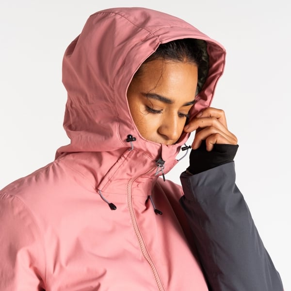 Dare 2B Women's Snowburst Overhead Ski Jacket - Dusty Rose / Ebony Grey