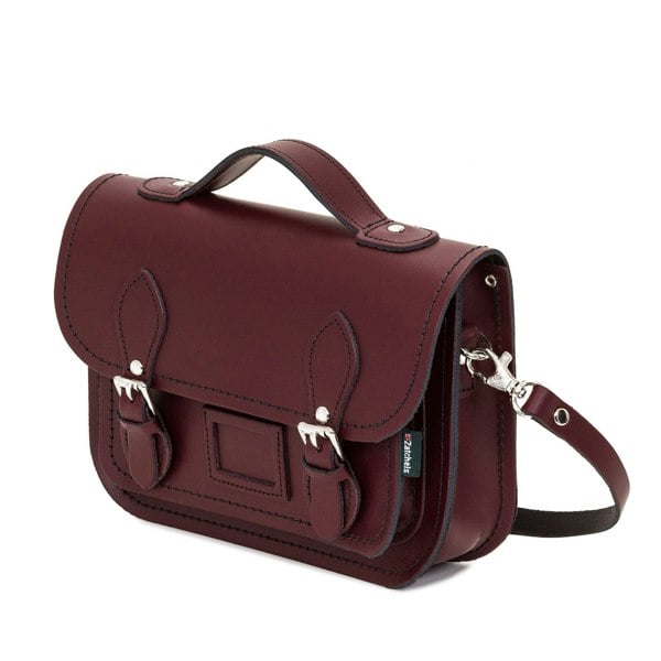 Marsala Red Leather Midi Satchel - Midi Satchel - Zatchels