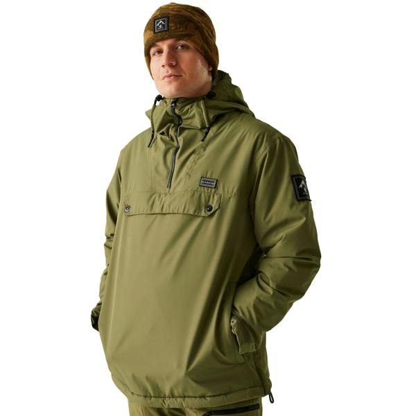 Dare 2B Mens Freeride II Colour Block Overhead Ski Jacket - Olive Green - 