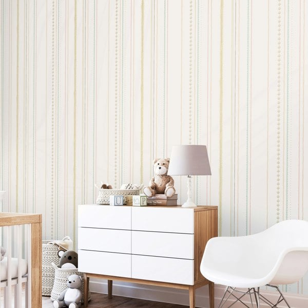 Hoopla Walls Stripey - Dolly Mixtures 10m Wallpaper