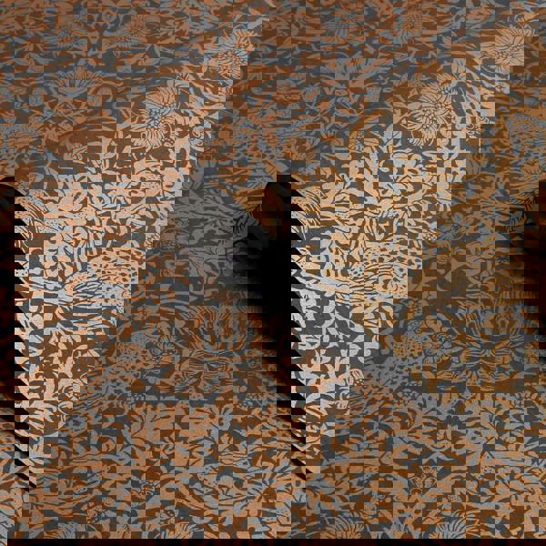 William Morris At Home Strawberry Thief Fibrous Wallpaper | Charcoal