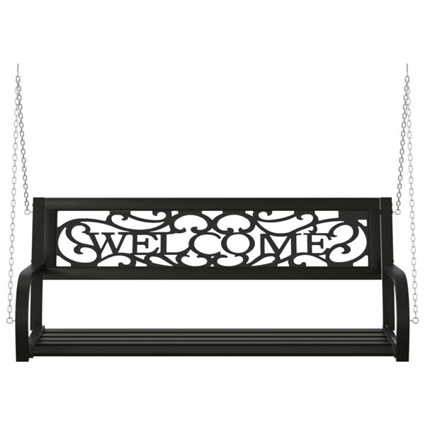 Berkfield Garden Swing Bench 125 cm Steel and Plastic Black