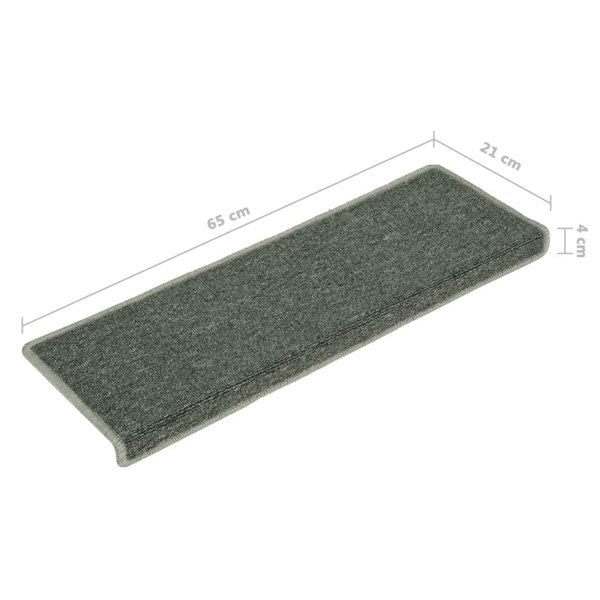 Berkfield Carpet Stair Treads 15 pcs 65x21x4 cm Green