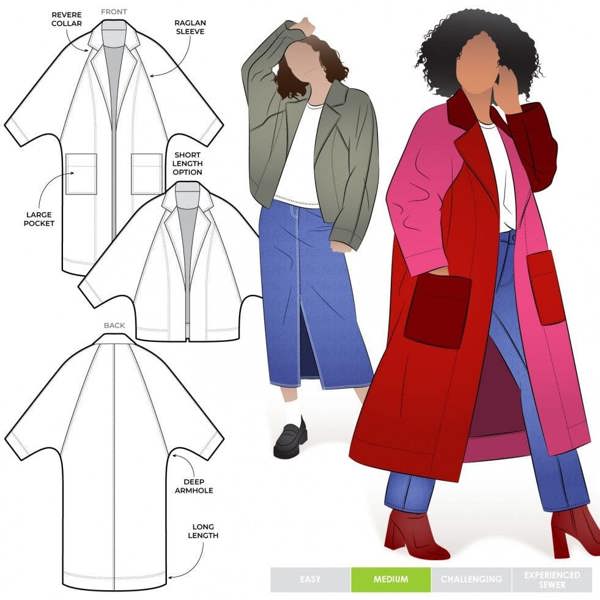 Style Arc Sewing Pattern Springfield Coat - Coats for Women - Intermediate