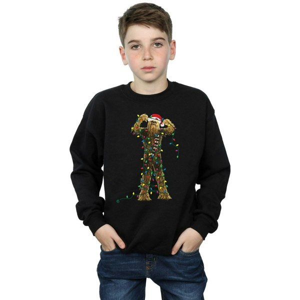 Star Wars Boys Chewbacca Christmas Lights Sweatshirt - Black