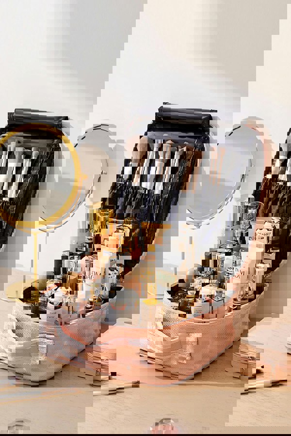 Living and Home Travel Makeup Storage Cosmetic Toiletry Wash Bag with Brush Compartment